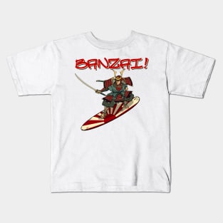 Surfing samurai Kids T-Shirt